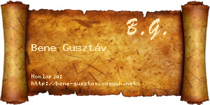 Bene Gusztáv névjegykártya